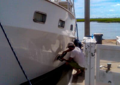 buffing hull from dock